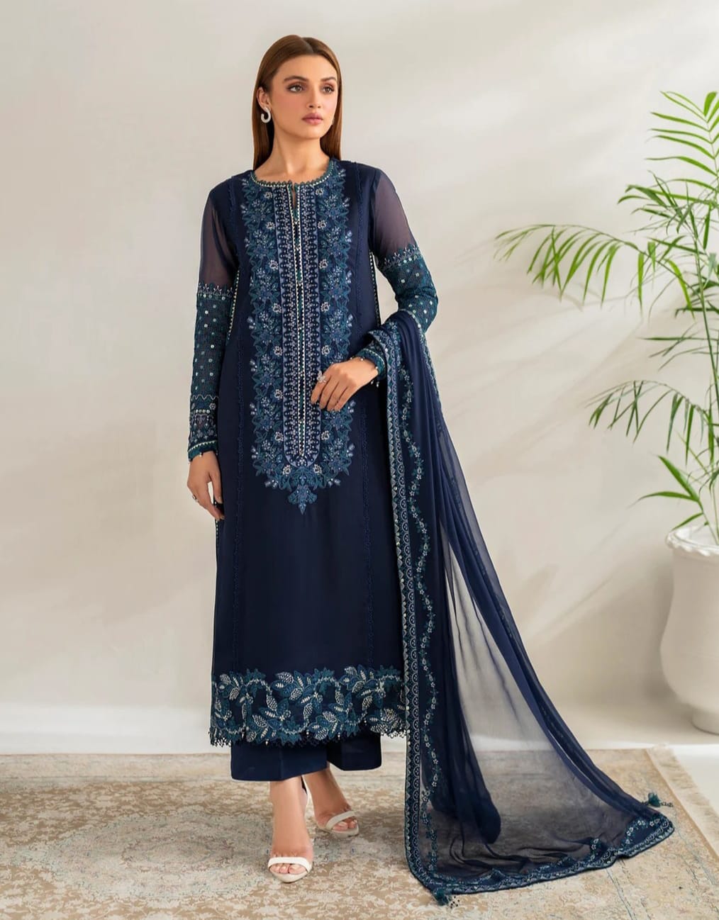 Lawn 3 Piece Embroidered Dress - 361