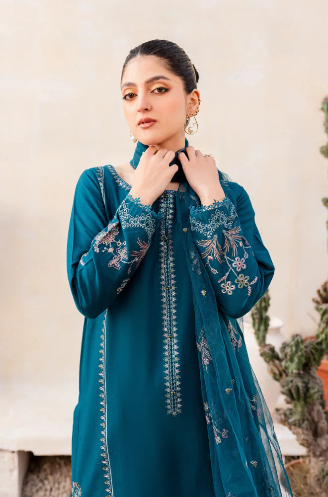 Dhanak 3 Piece Embroidered Dress - 384