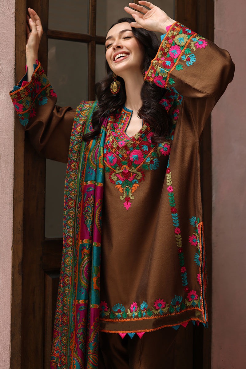 Dhanak 3 Piece Embroidered Dress - 420