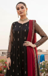 Organza 3 Piece Embroidered Frock - 216