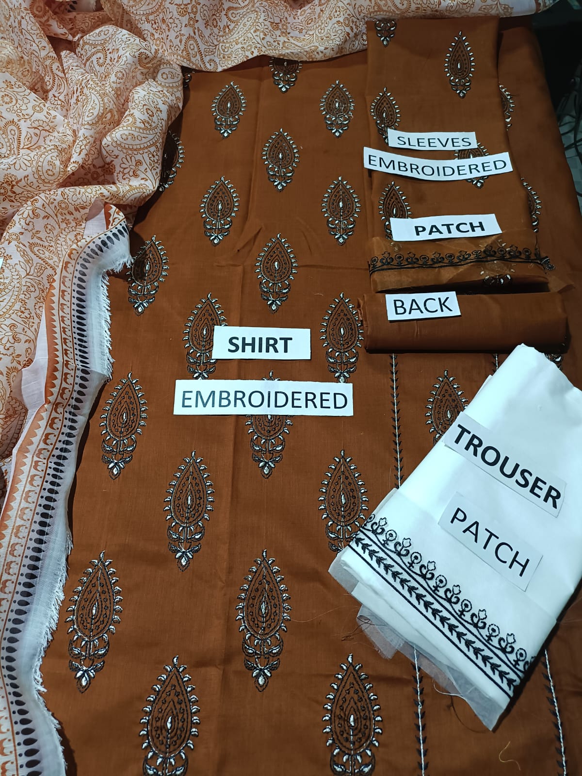 Lawn 3 Piece Embroidered Dress - 347