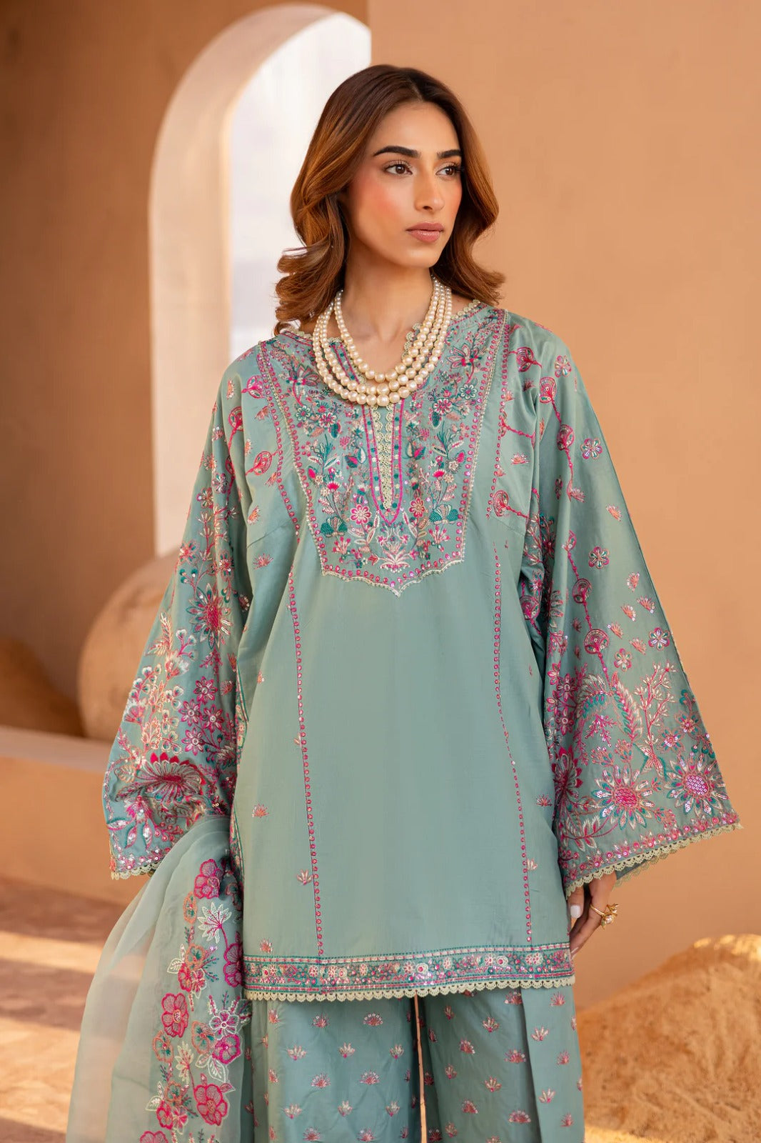 Lawn 3 Piece Embroidered Dress - 378