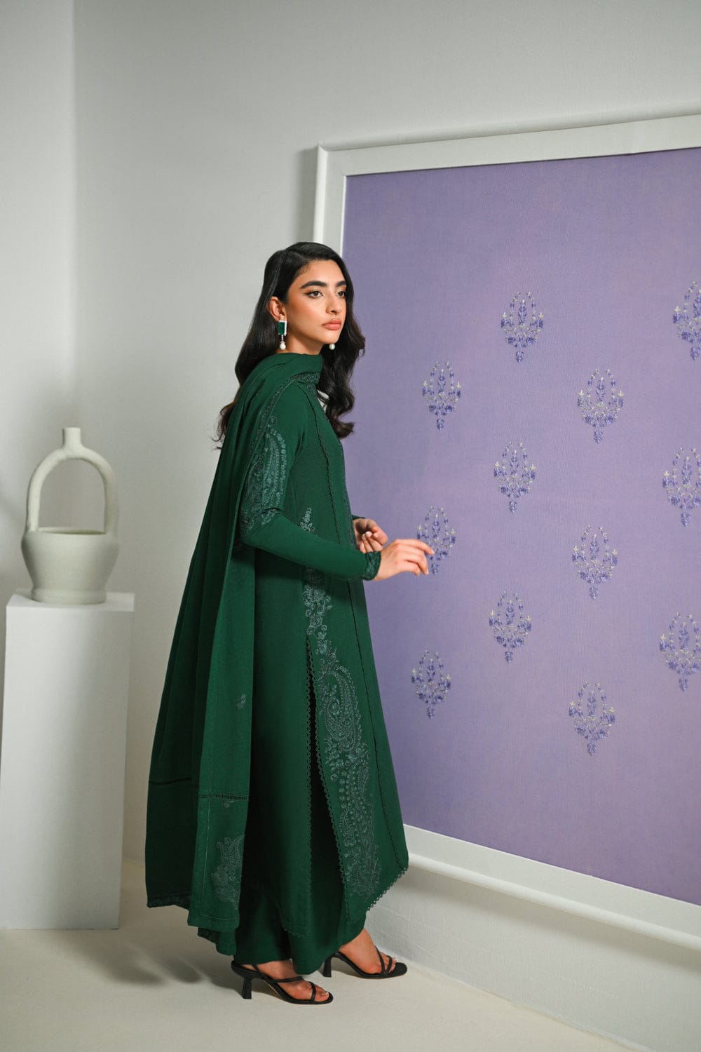 Dhanak 3 Piece Embroidered Dress - 417