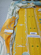 Lawn 3 Piece Embroidered Dress - 357