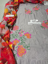 Lawn 3 Piece Embroidered Dress -369