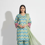 Karandi 3 Piece Printed Dress - 398