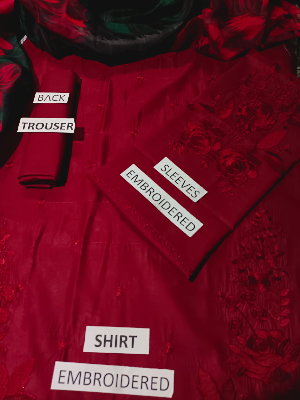 Lawn 3 Piece Embroidered Dress - 372