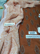 Lawn 3 Piece Embroidered Dress - 347