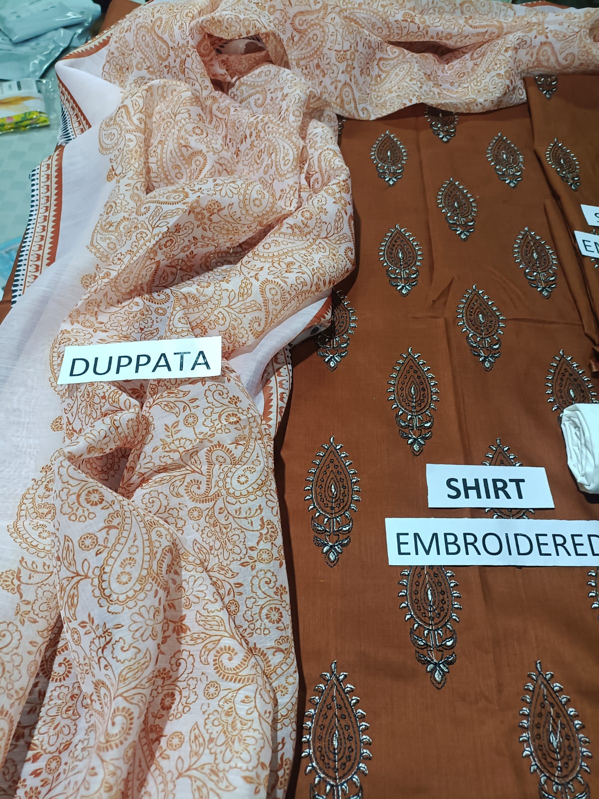 Lawn 3 Piece Embroidered Dress - 347