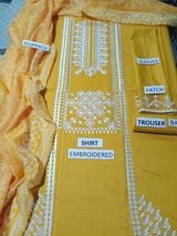 Lawn 3 Piece Embroidered Dress - 355