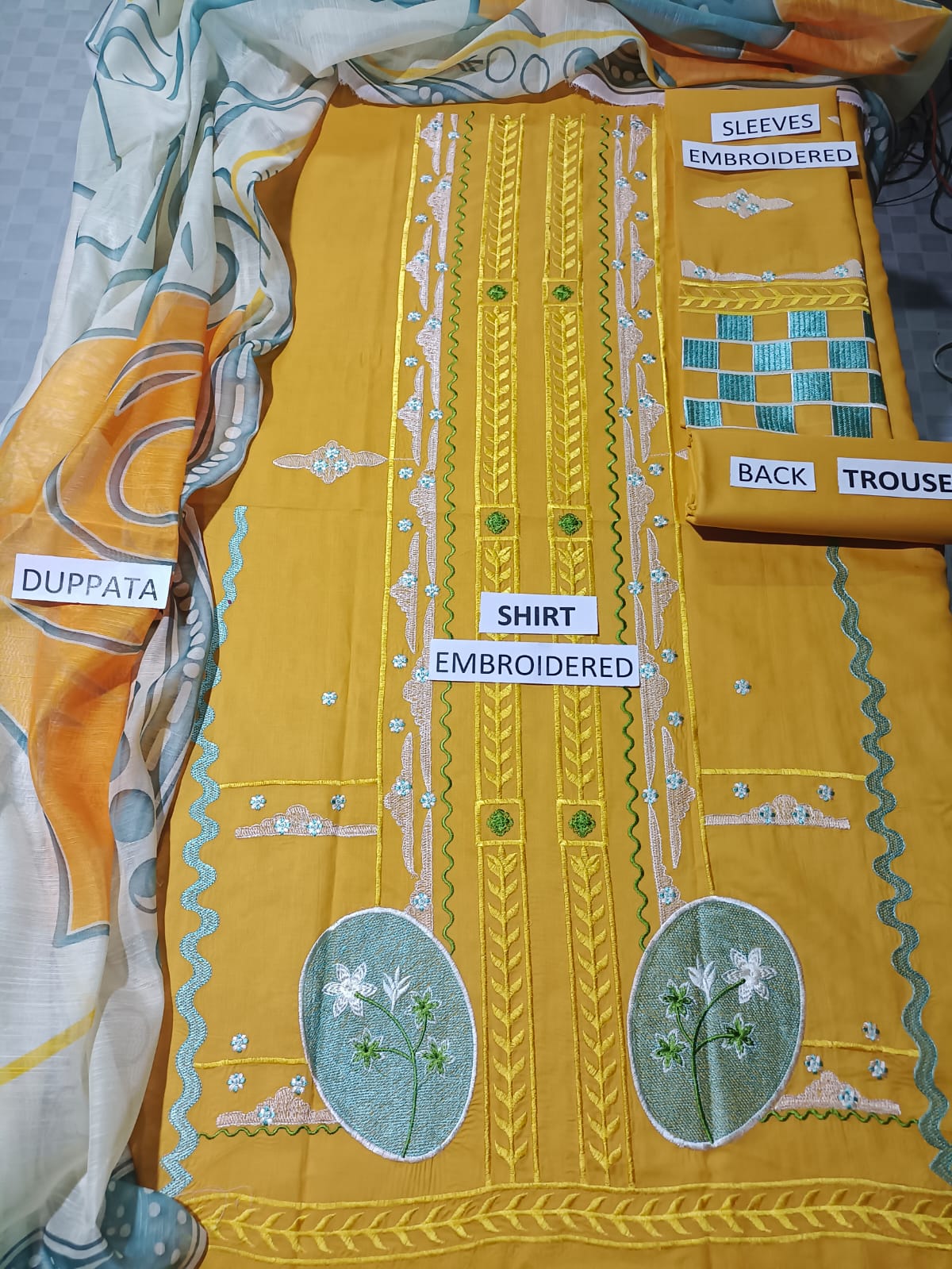 Lawn 3 Piece Embroidered Dress - 357