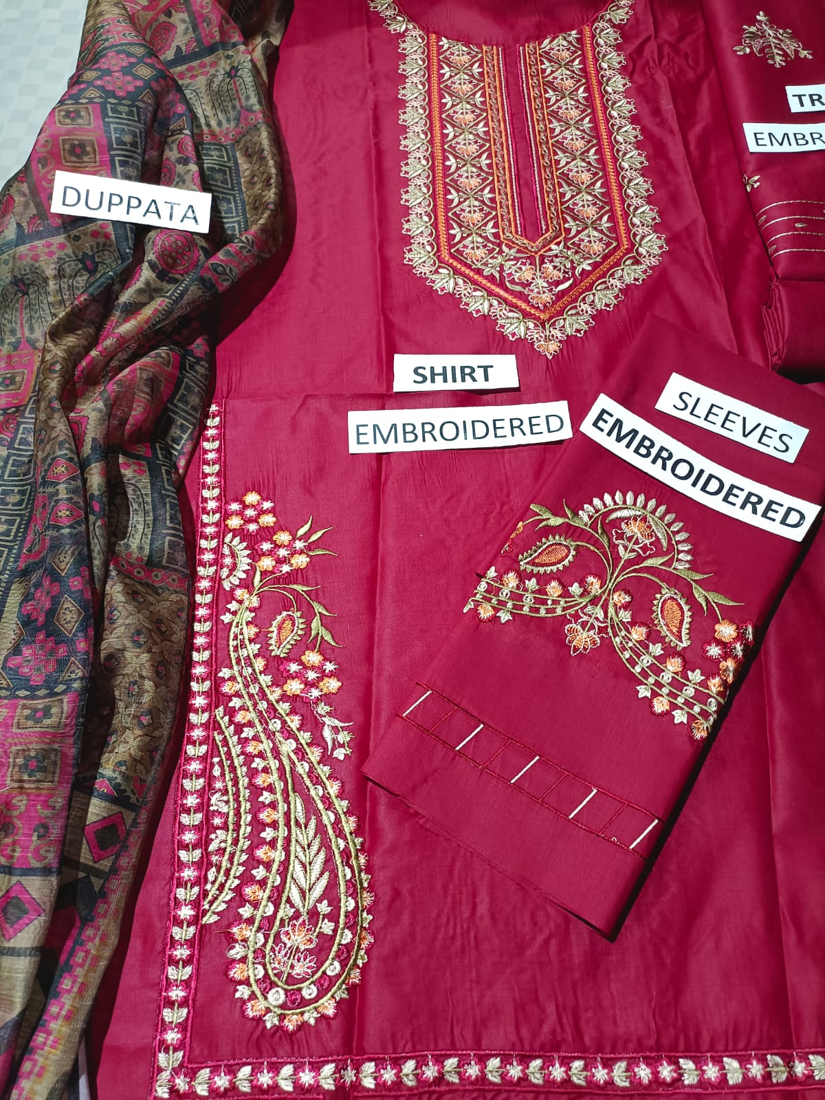 Lawn 3 Piece Embroidered Dress - 359