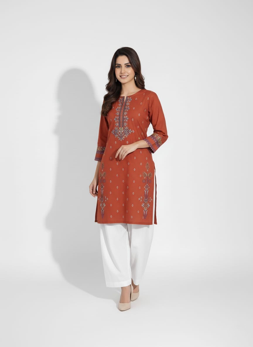 Dhanak 3 Piece Embroidered Dress - 394