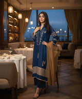 Dhanak 3 Piece Embroidered Dress -197