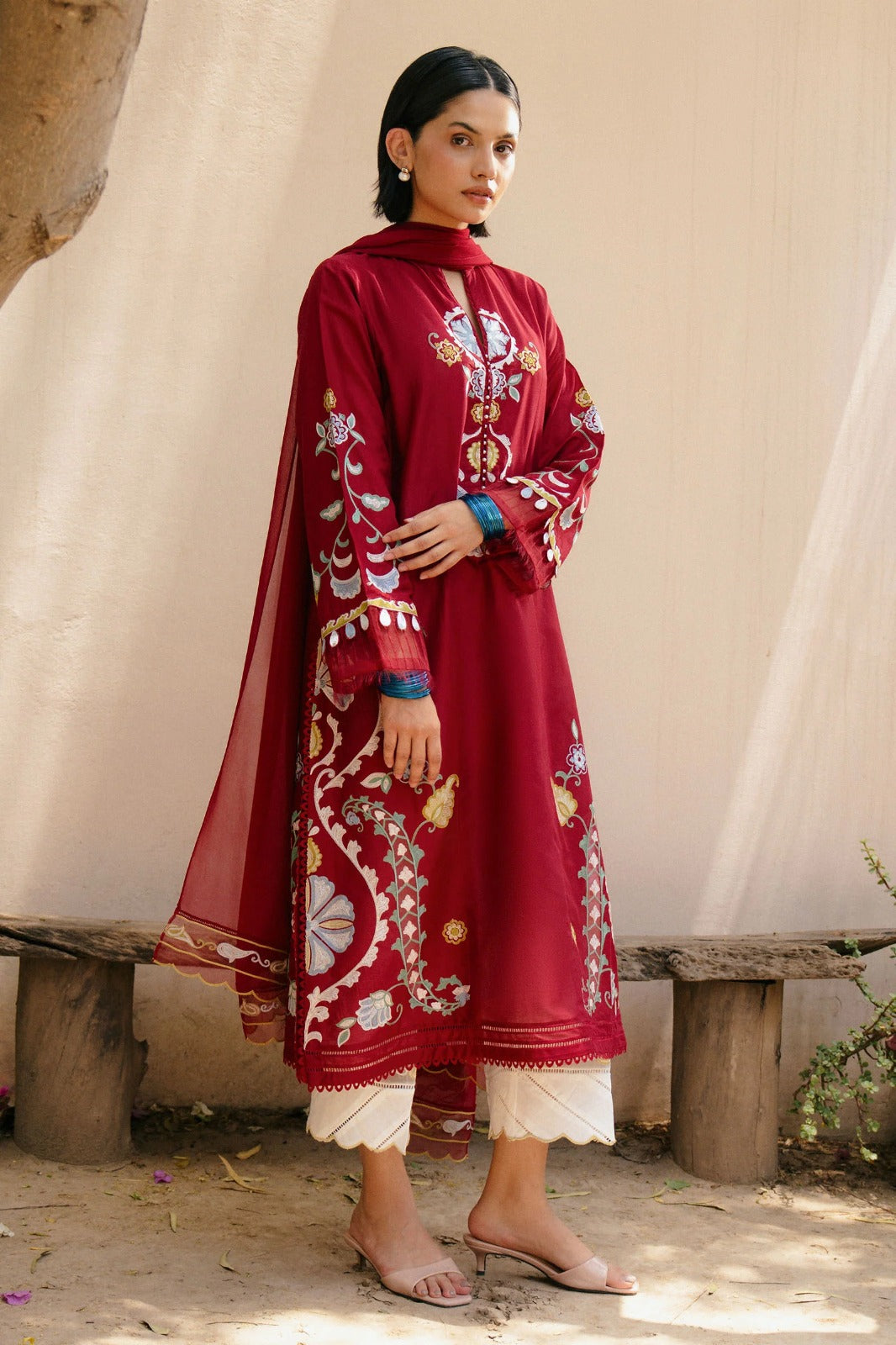 Lawn 3 Piece Embroidered Dress - 379