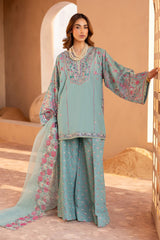 Lawn 3 Piece Embroidered Dress - 378