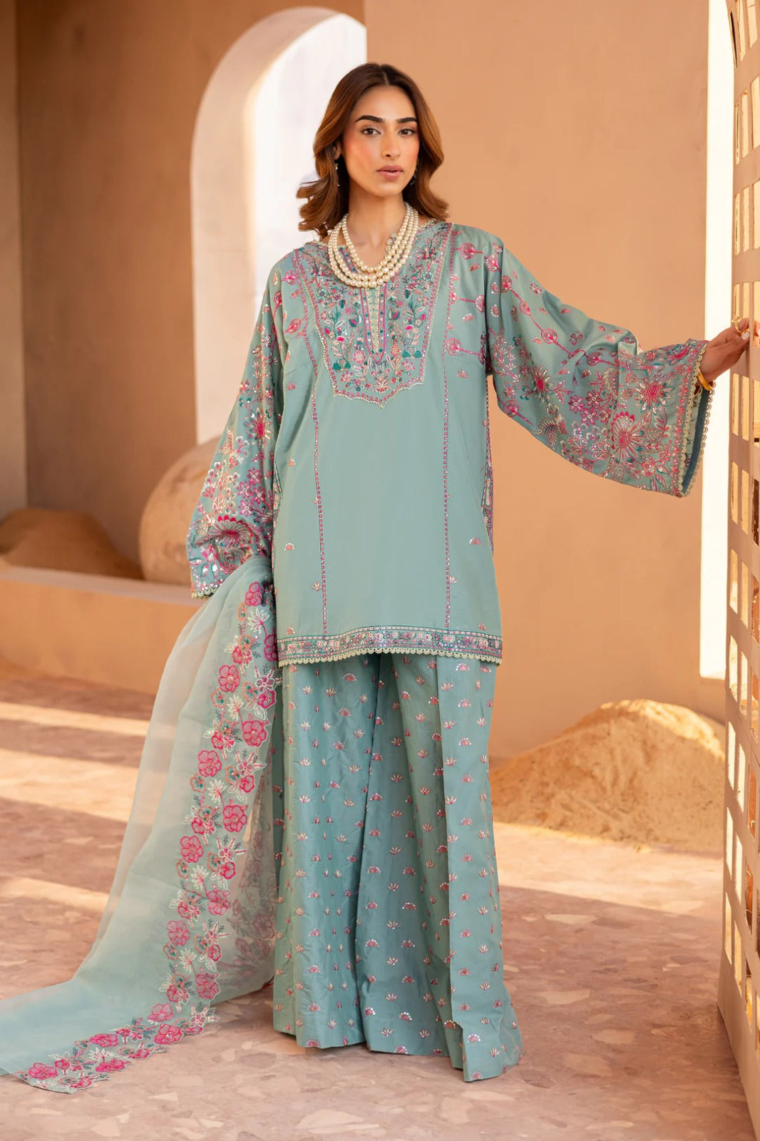 Lawn 3 Piece Embroidered Dress - 378