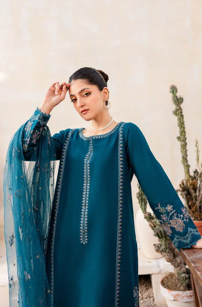 Dhanak 3 Piece Embroidered Dress - 384