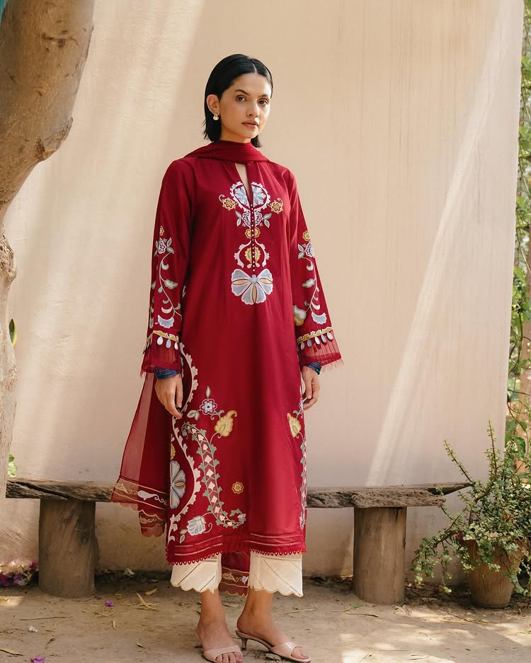 Lawn 3 Piece Embroidered Dress - 379