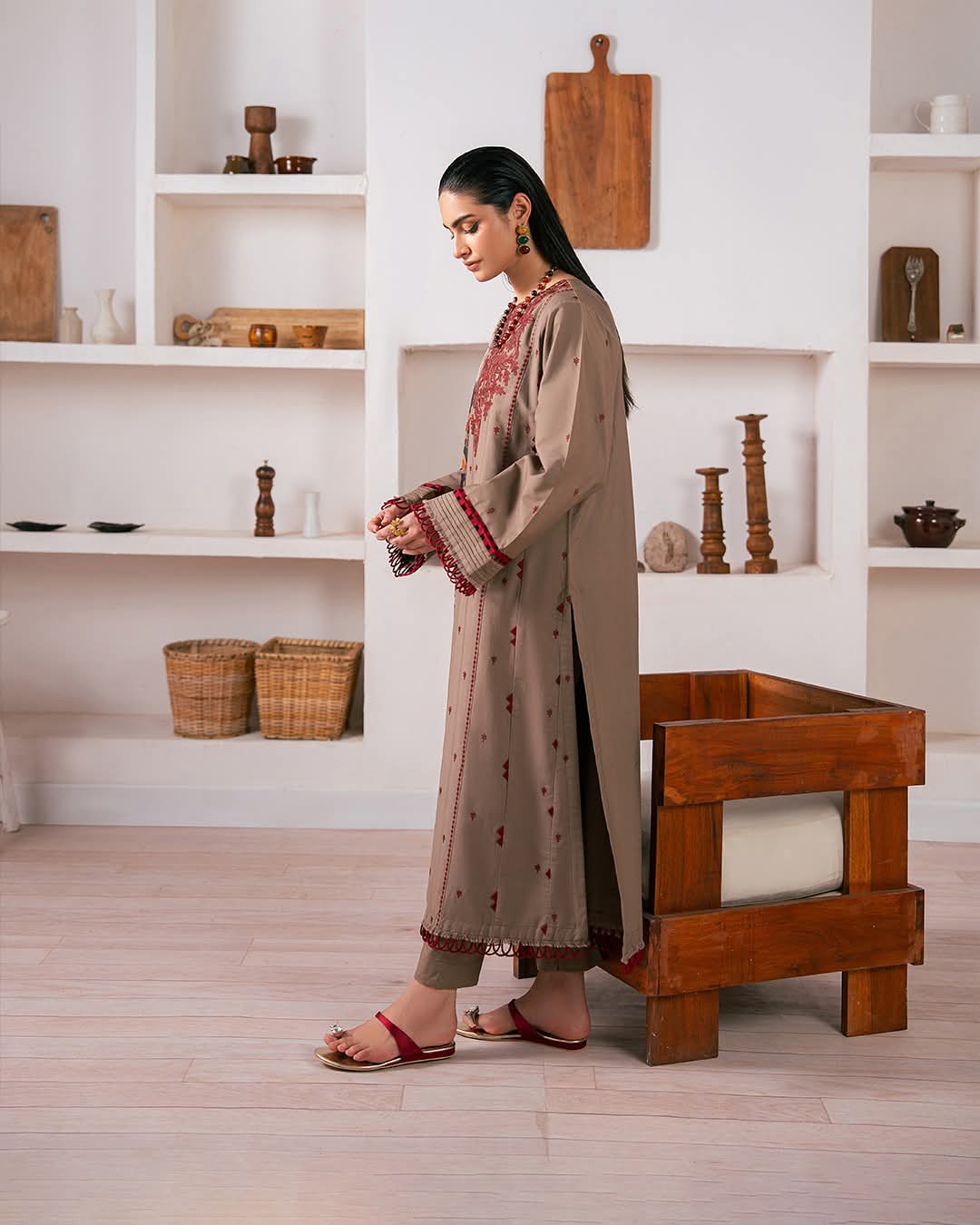 Dhanak 3 Piece Embroidered Dress - 408