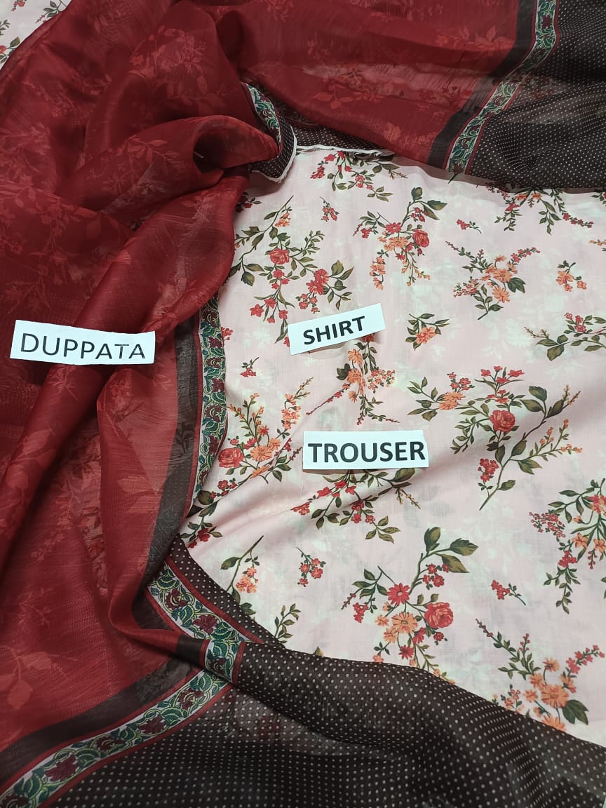 Lawn 3 Piece Printed Dress - 340