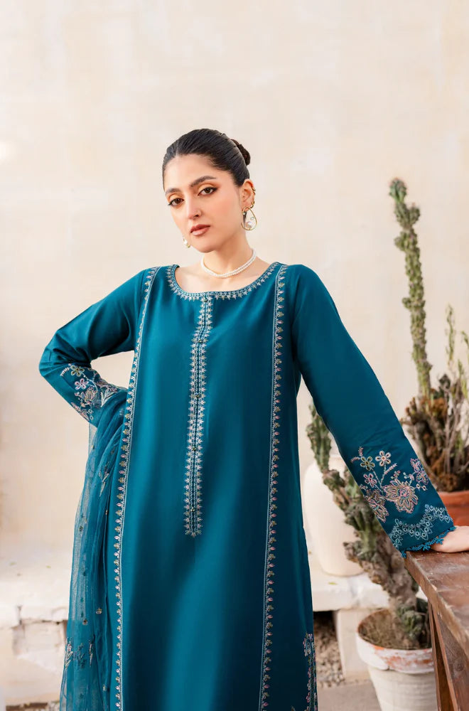 Dhanak 3 Piece Embroidered Dress - 384