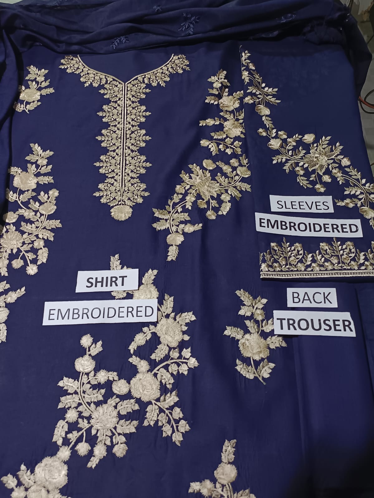 Lawn 3 Piece Embroidered Dress - 374