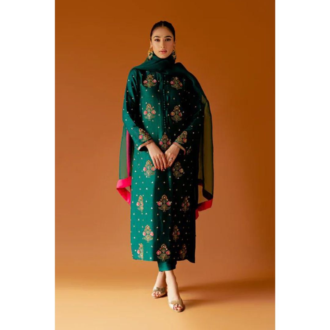 Lawn 3 Piece Embroidered Dress -184