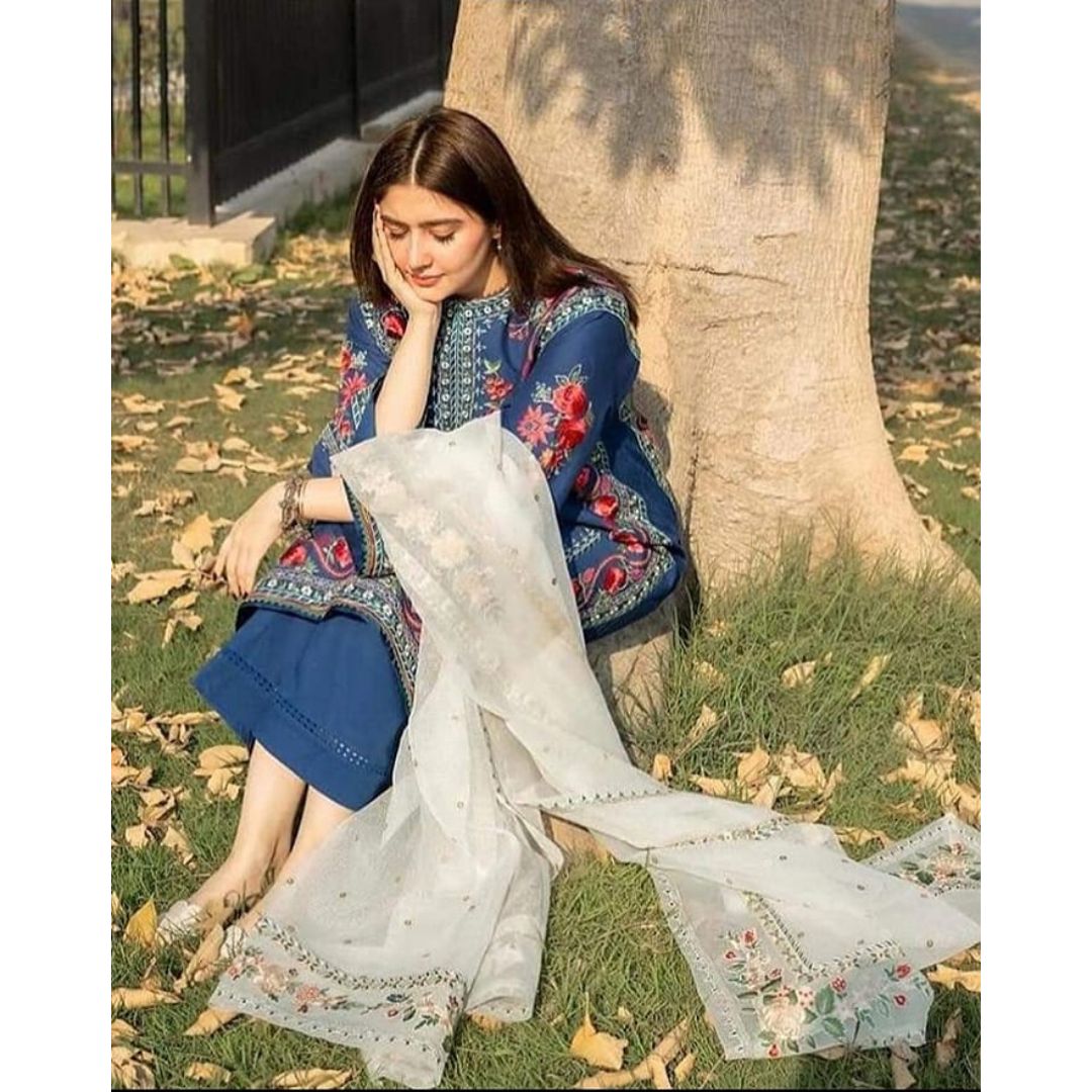 Dhanak 3 Piece Embroidered Dress -399