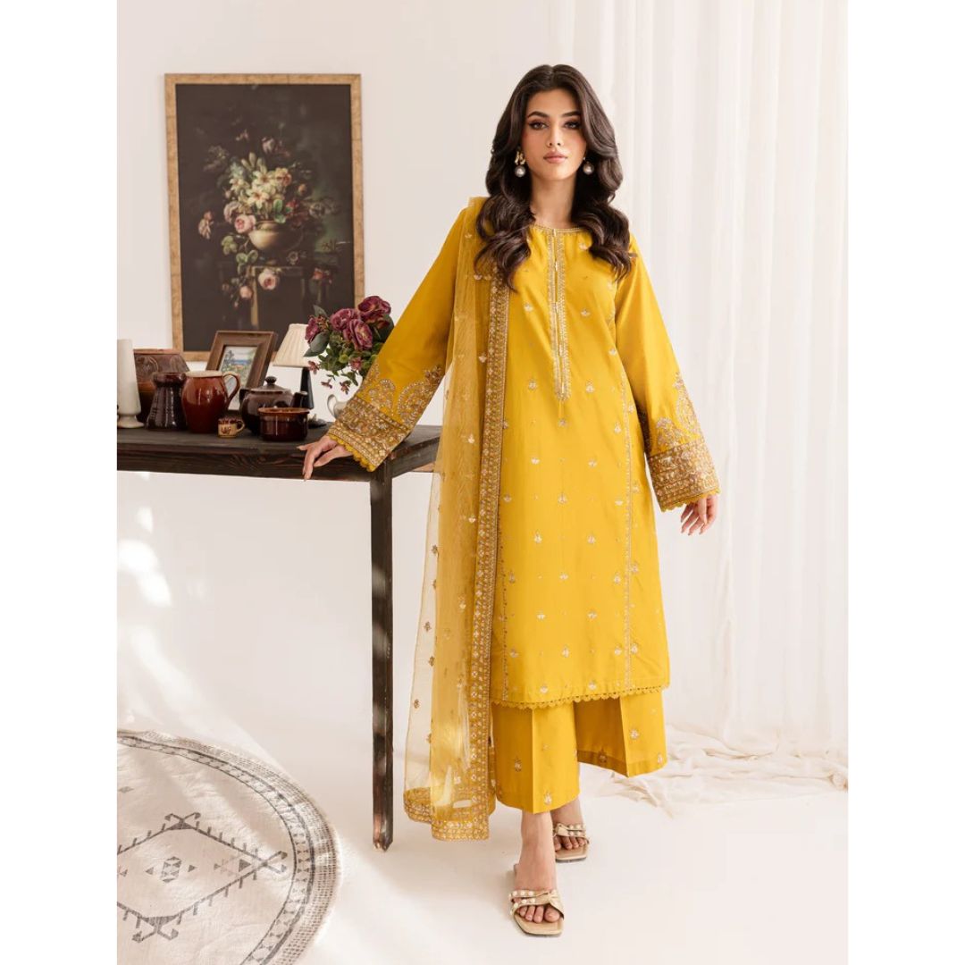 Lawn 3 Piece Embroidered Dress -180