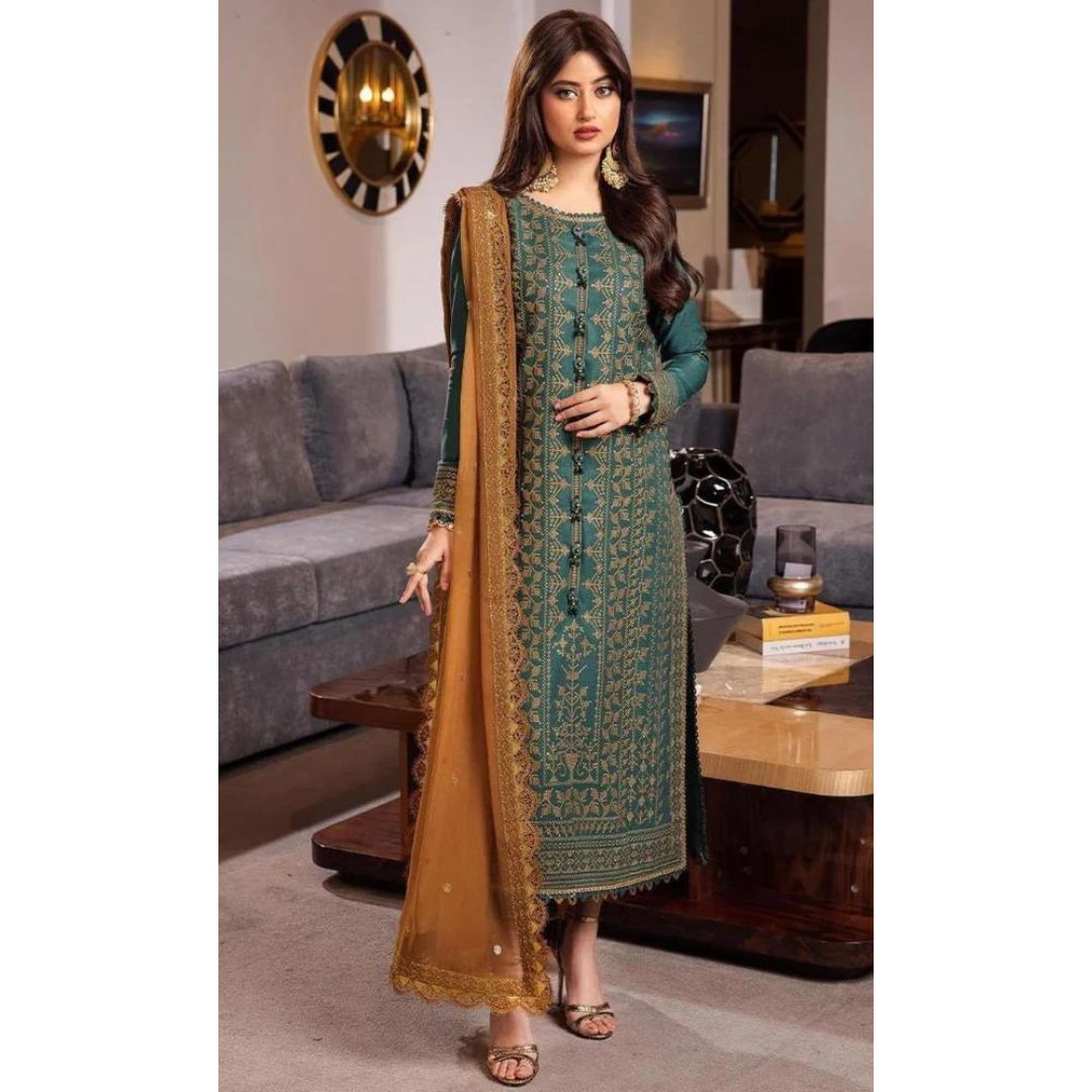 Lawn 3 Piece Embroidered Dress -202