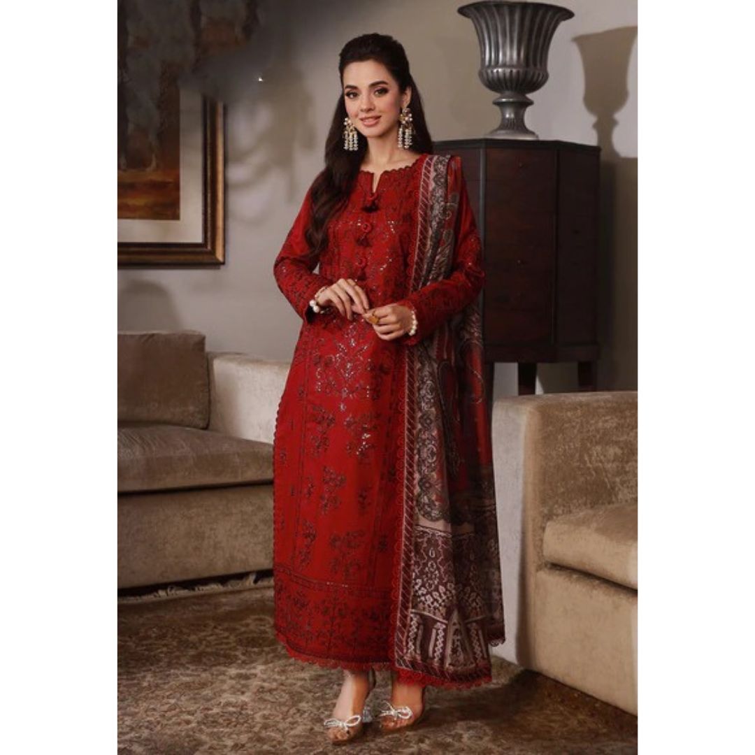 Lawn 3 Piece Embroidered Dress -210