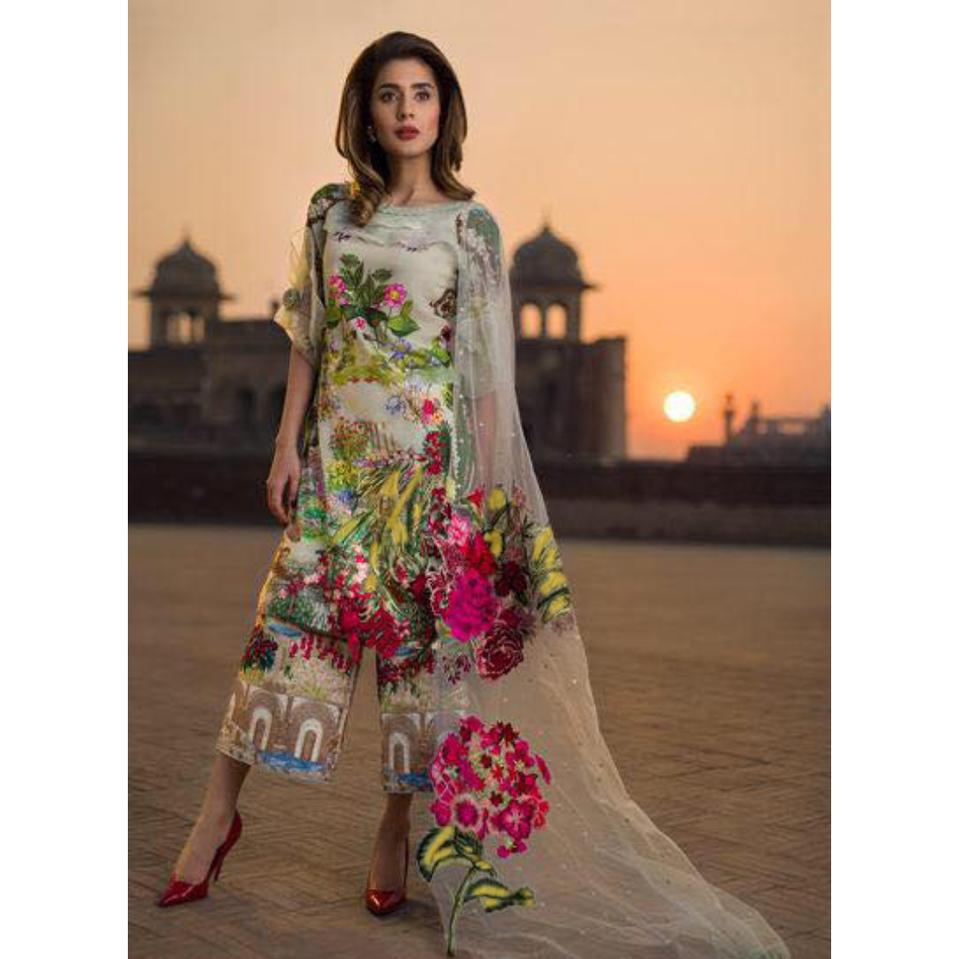 Lawn 3 Piece Embroidered Dress - 109