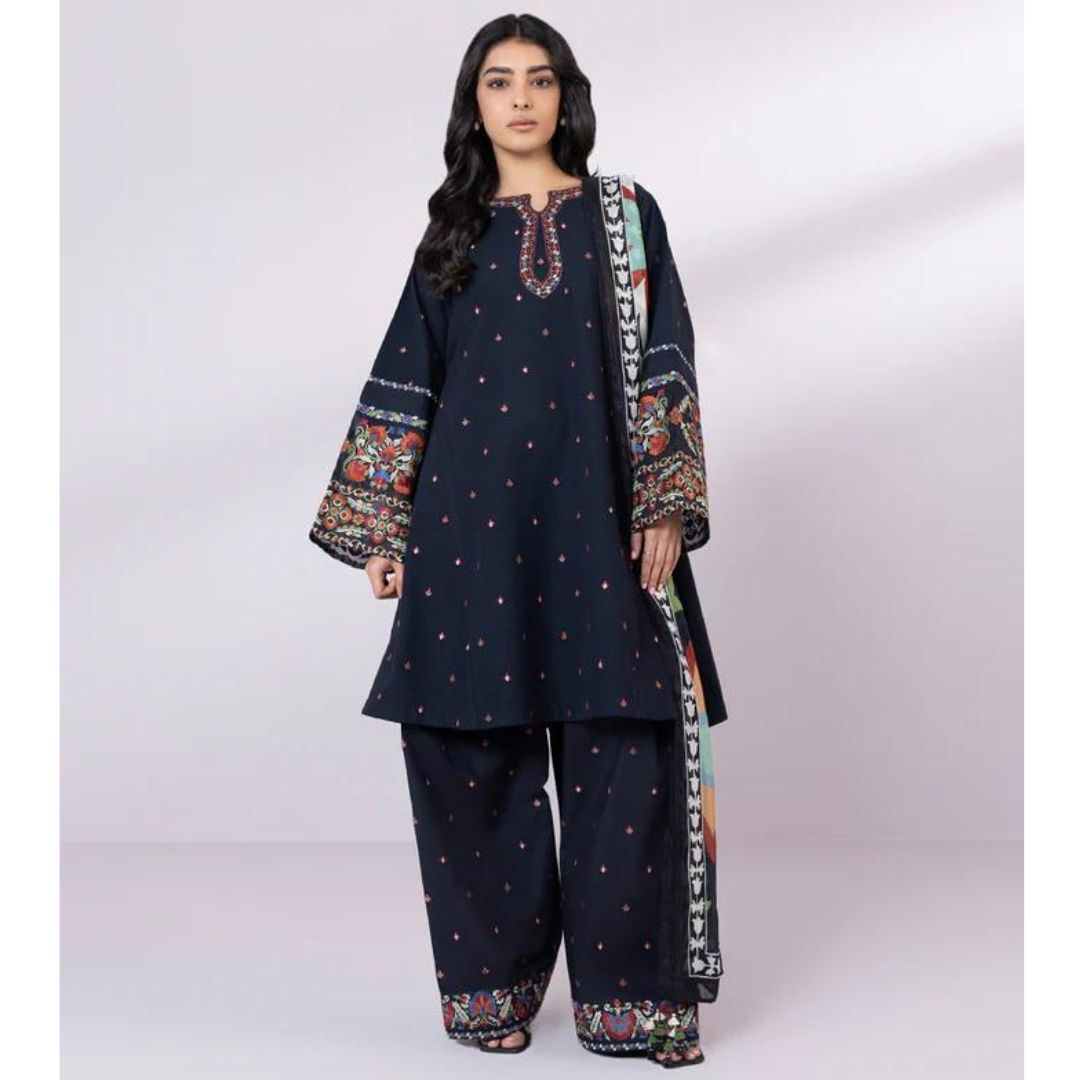 Dhanak 3 Piece Embroidered Dress -225