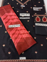 Organza 3 Piece Embroidered Dress - 46