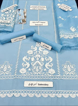 Organza 3 Piece Embroidered Dress - 49