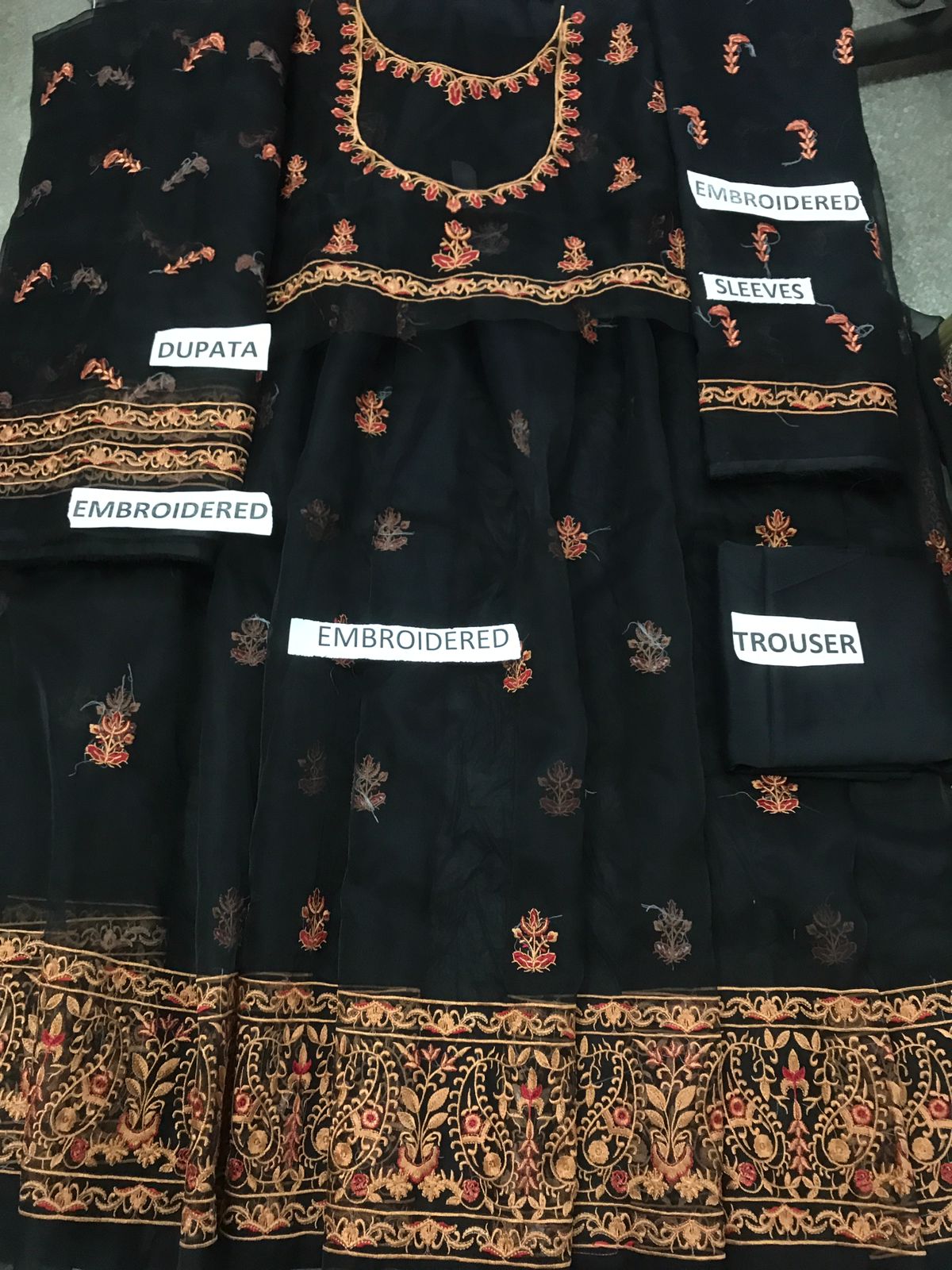 Organza  3 Piece Embroidered Frock - 56