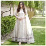 Organza  3 Piece Embroidered Frock - 58