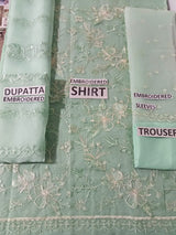 Organza 3 Piece Embroidered Dress - 59