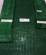 Net 3 Piece Embroidered Dress - 94