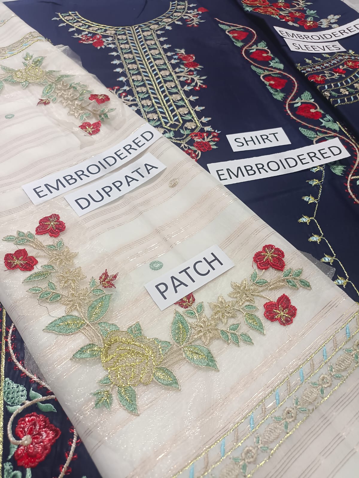 Dhanak 3 Piece Embroidered Dress -399