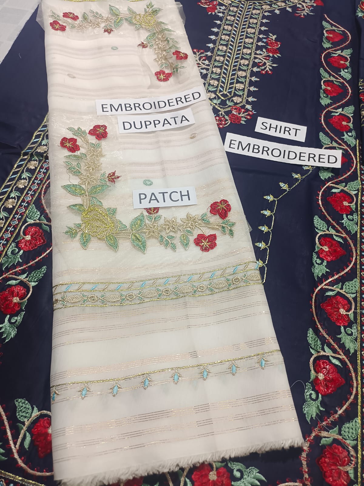 Dhanak 3 Piece Embroidered Dress -399