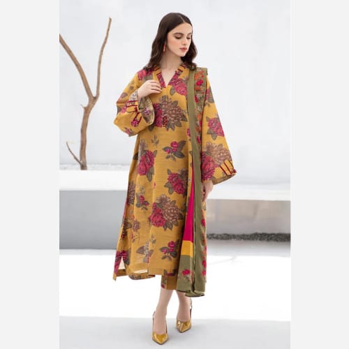 Karandi 3 Piece Printed Dress- 228