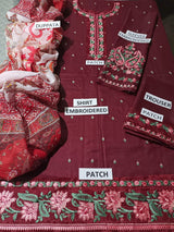 Dhanak  3 Piece Embroidered Dress - 254