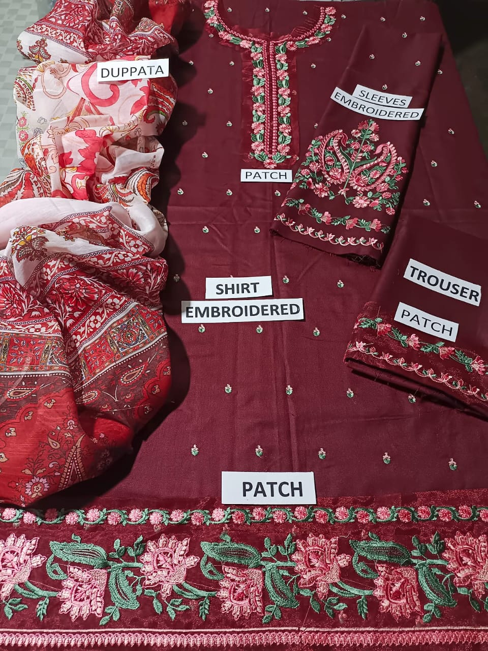 Dhanak  3 Piece Embroidered Dress - 254