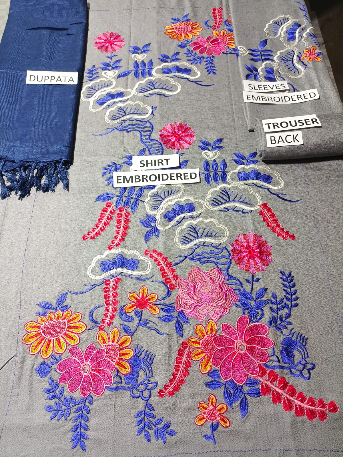 Dhanak 3 Piece Embroidered Dress - 268