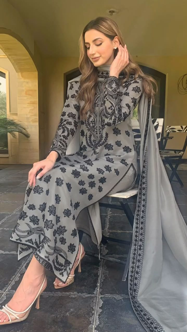 Lawn 3 Piece Embroidered Dress - 269