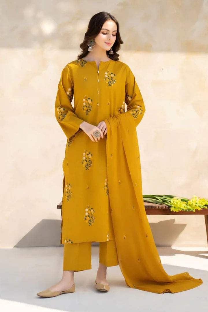 Lawn 3 Piece Embroidered Dress - 364