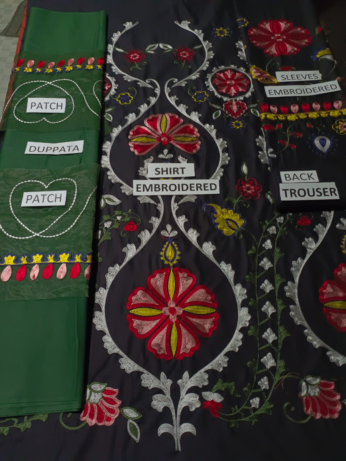 Khaddar 3 Piece Embroidered Dress -274