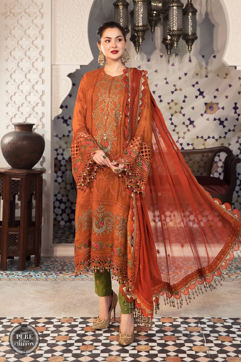 Dhanak 3 Piece Embroidered Dress - 278